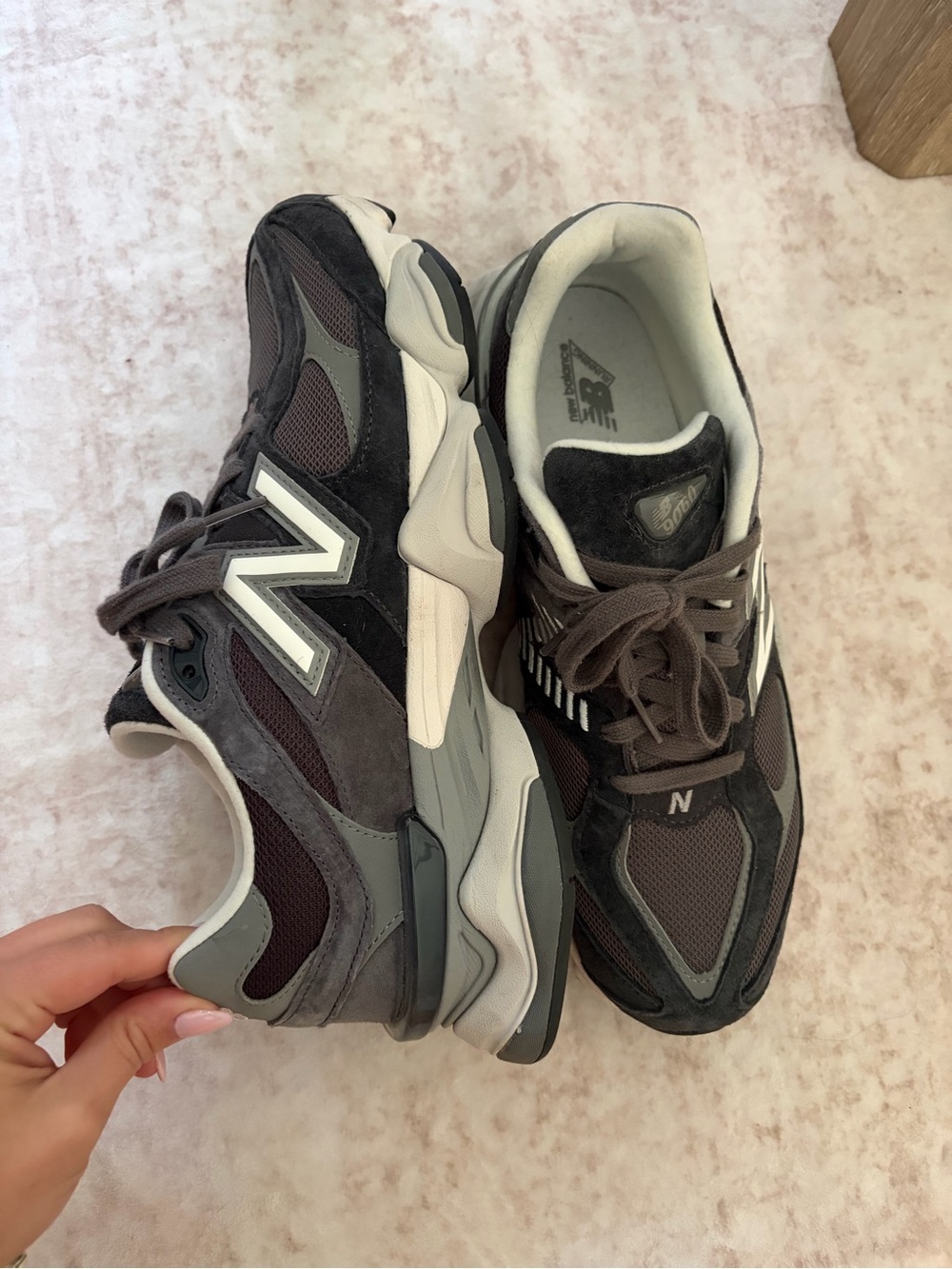New Balance 990-Style Charcoal Gray Sneakers
